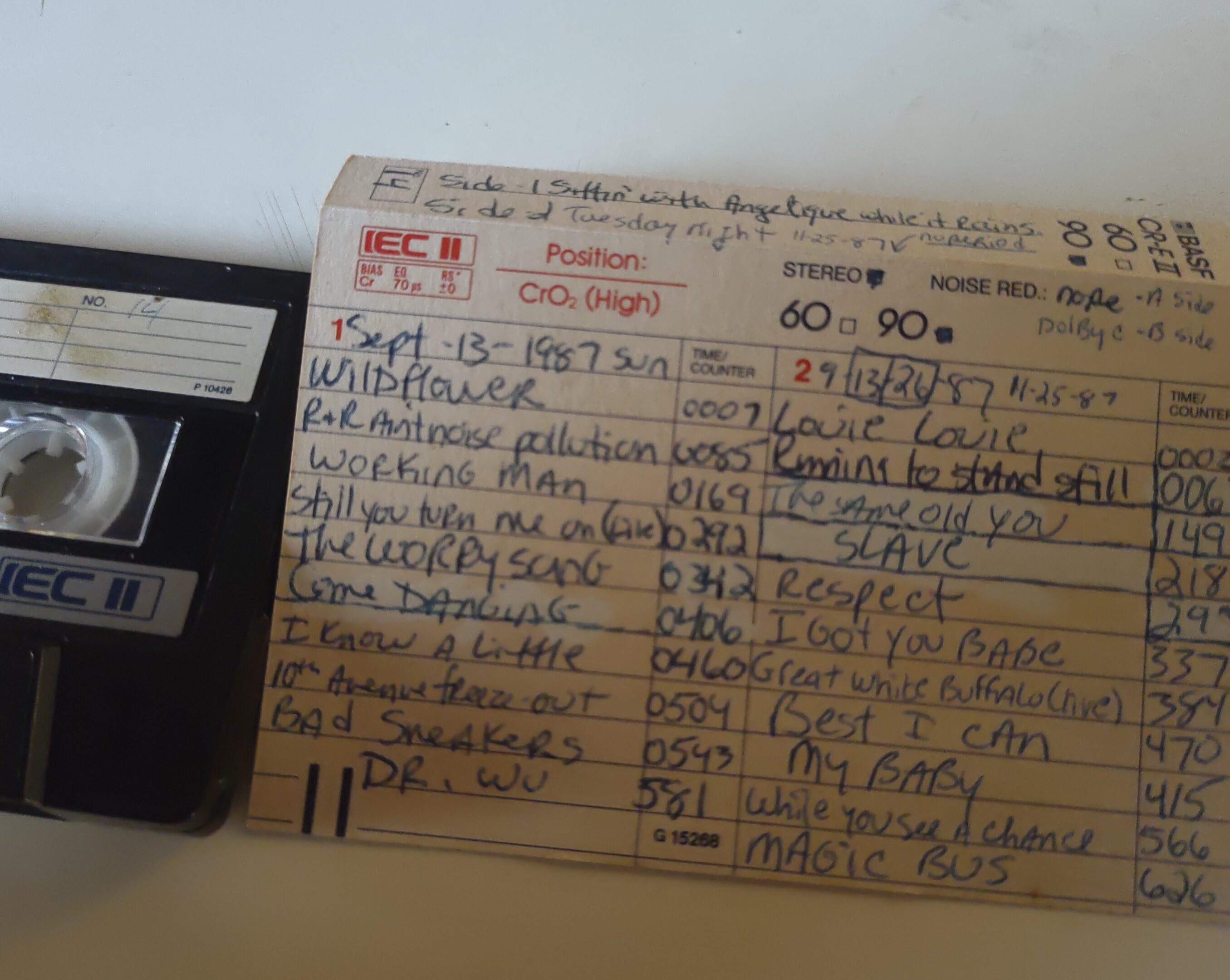 an old mix tape from 1987 and me playing yamaha BB300 bass
