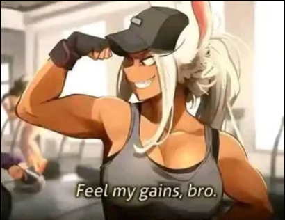 feel my gains. bro - it was a 50/50 shot - image from reddit