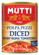 mutti diced tomatoes in a can, roma